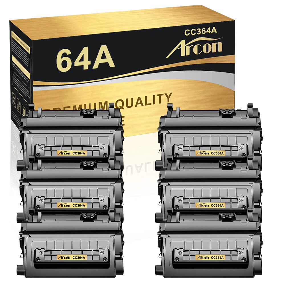 6 Pack CC364A 64A Compatible For HP Toner Cartridge P4014N P4015N P4015X Printer