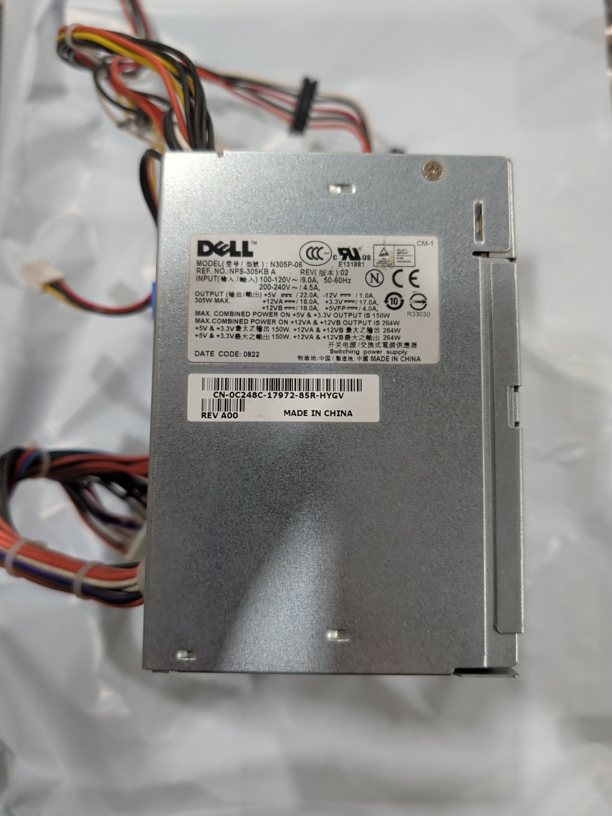 Dell N305P-06 REV 02 305W Power Supply 0C248C C248C