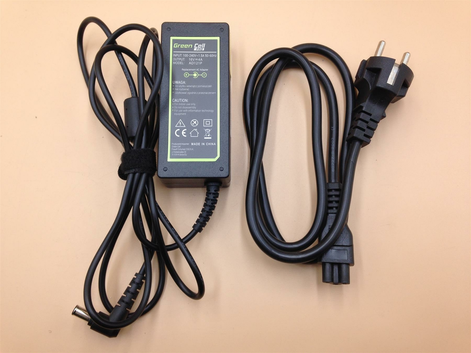 Green Cell AD121P 64W AC Adapter Sony VAIO 16V 4A 6.5x4.4mm | Charger | Used