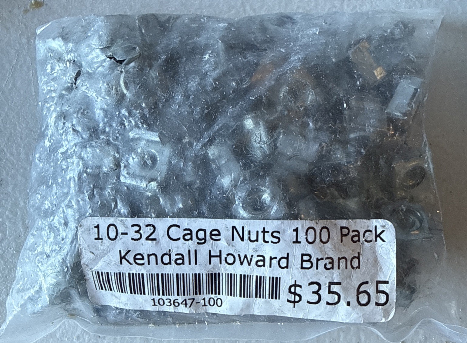Kendall Howard 10-32 Cage Nuts - 100 Pack