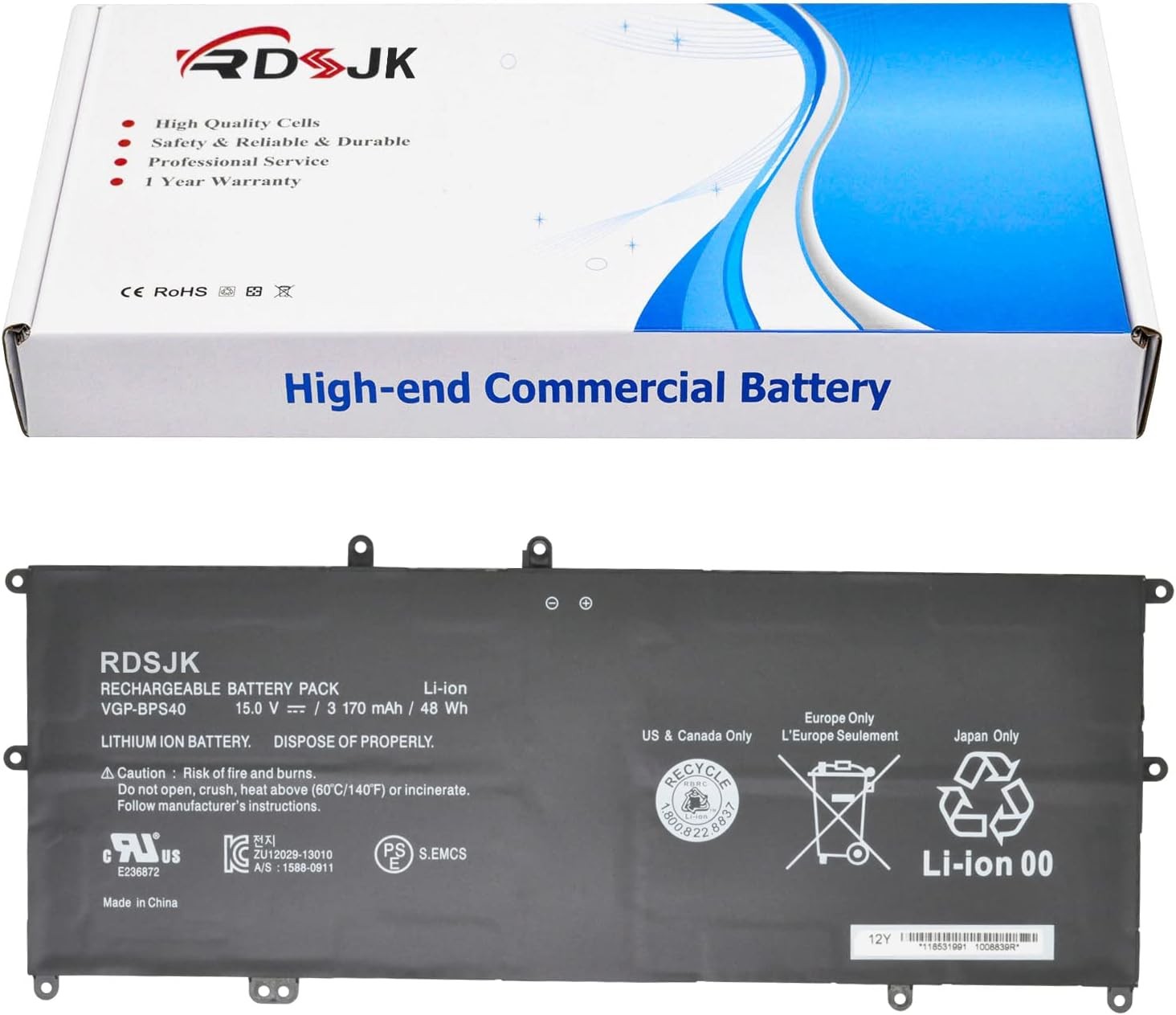 VGP BPS40 BPS40 Laptop Battery for Vaio Flip 14A SVF14N SVF14NA1UL SVF14N11CXB