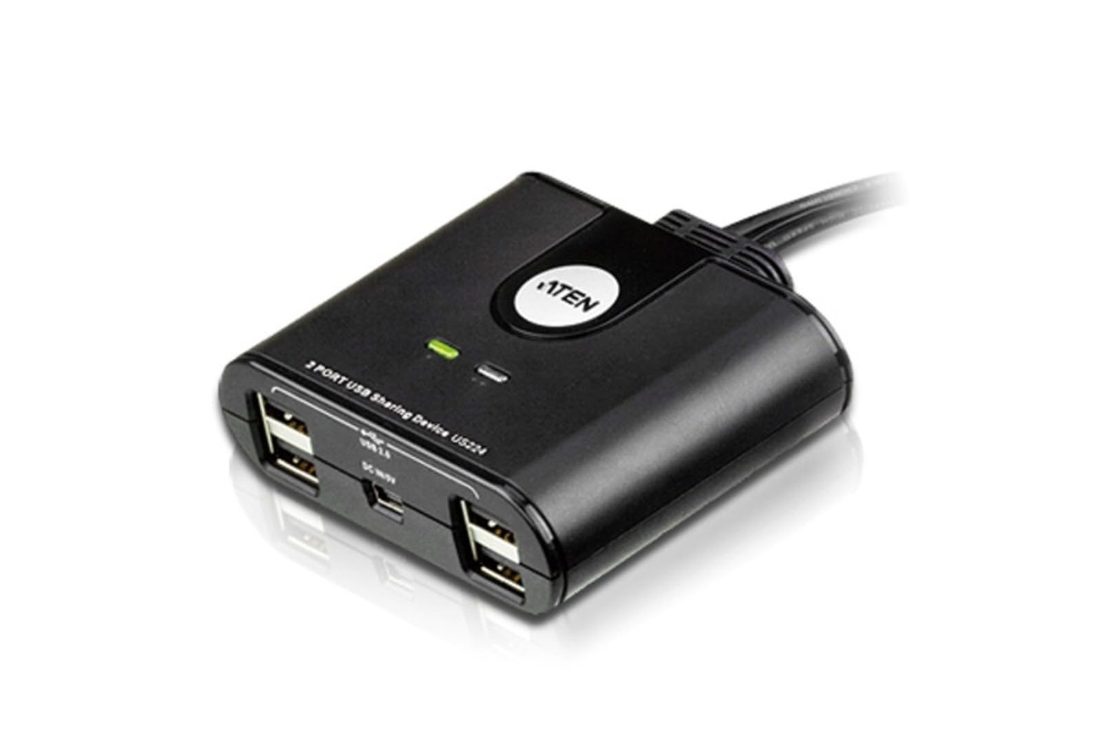 ATEN US224 2 x 4 USB 2.0 Peripheral Sharing USB Switch 2 Computers Share 4 De...