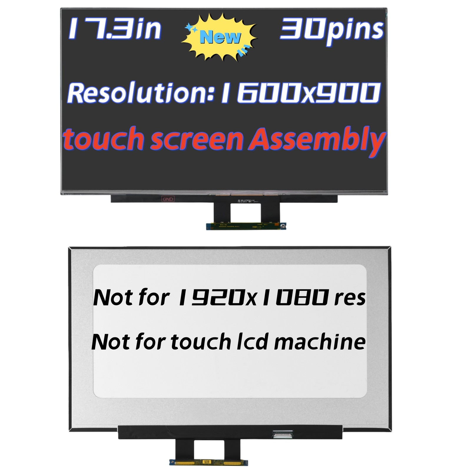 Genuine HP 17T-CN300 CS 17-CN00 17.3" HD Touch Panel LED LCD Screen M50441-001