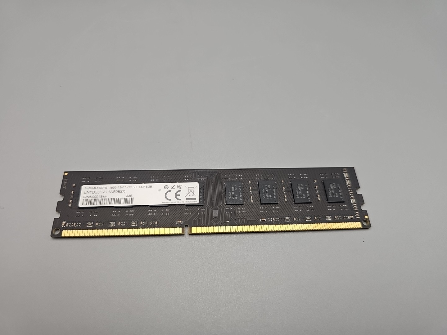 8GB 1x8GB DDR3-1600 Ram 11-11-11-28 1.5V 8GB LN1D3U1611AF08SX