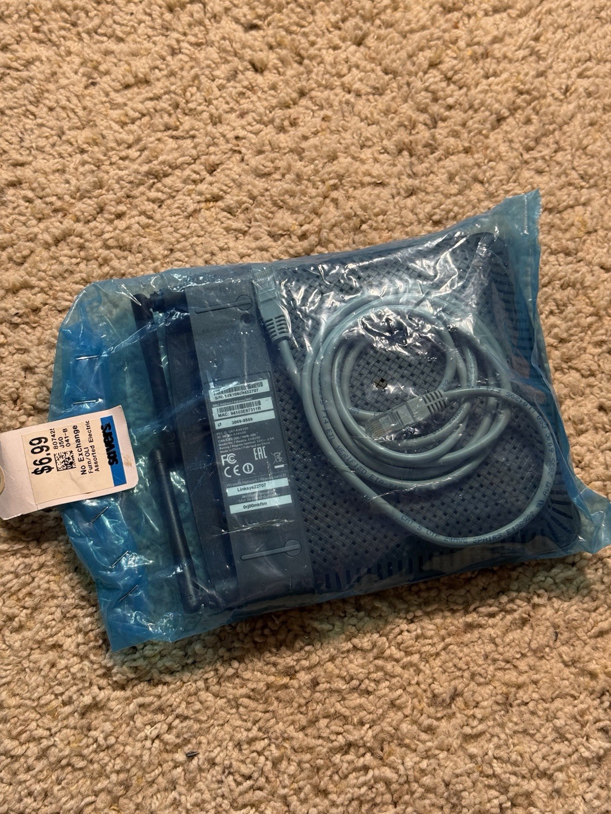 Linksys Wireless Router with Power Adapter & Ethernet Cable – Tested & Working