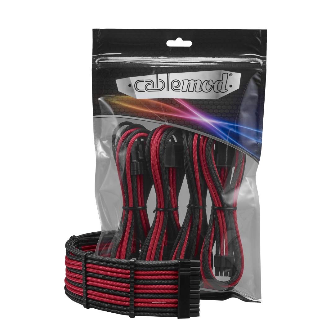 8+8 Series Pro ModFlex Sleeved Cable Extension Kit (Black + Red)
