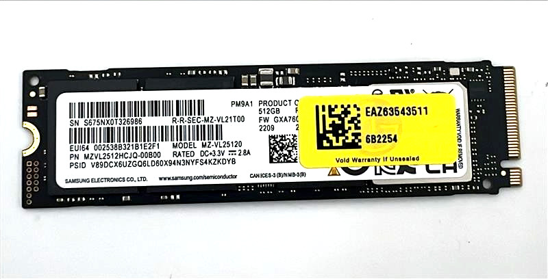 Samsung SSD Solid State Drive  MZ-VL25120 512GB