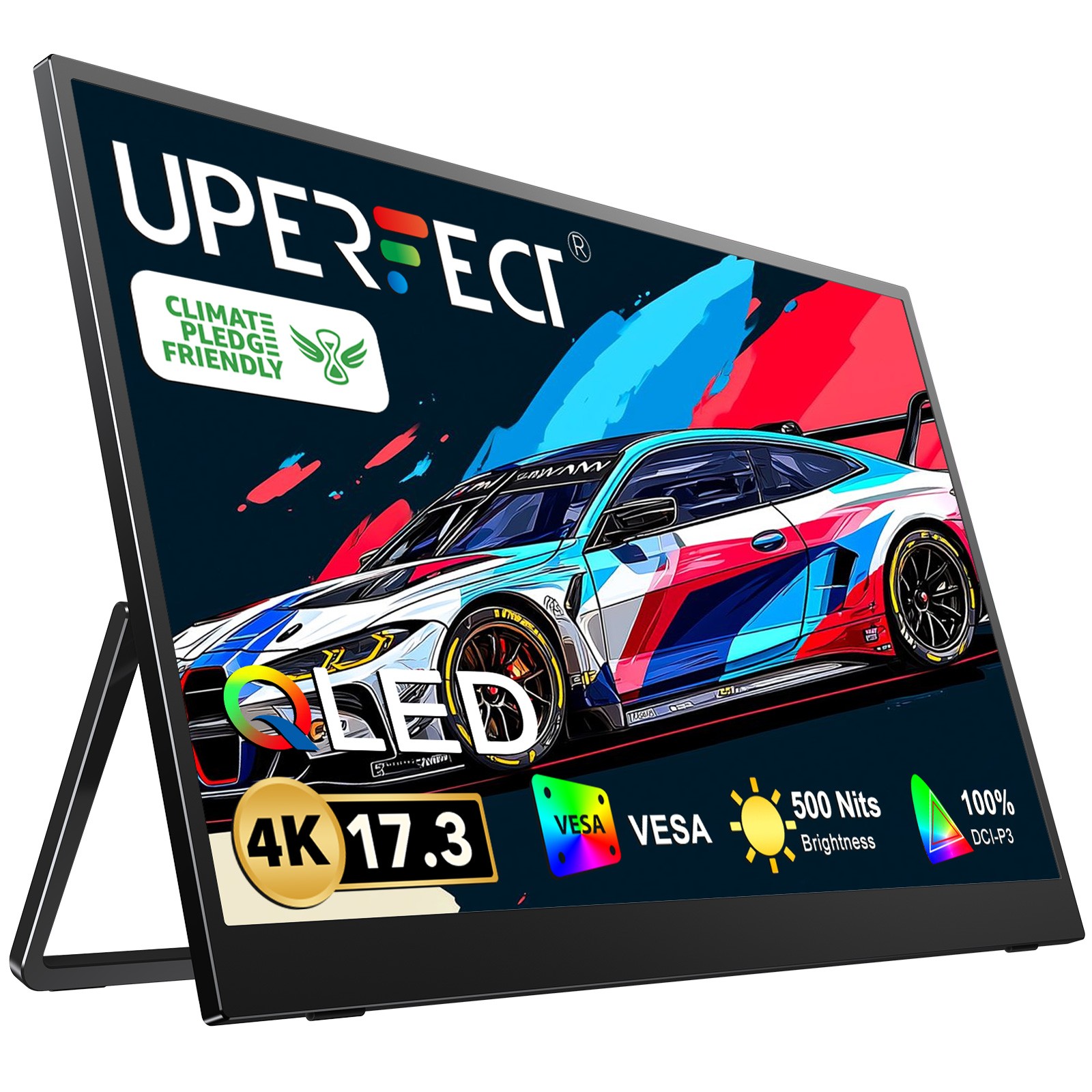 UPERFECT 4K UHD Portable Monitor 17.3" FreeSync HDR IPS Display Eye Care Screen