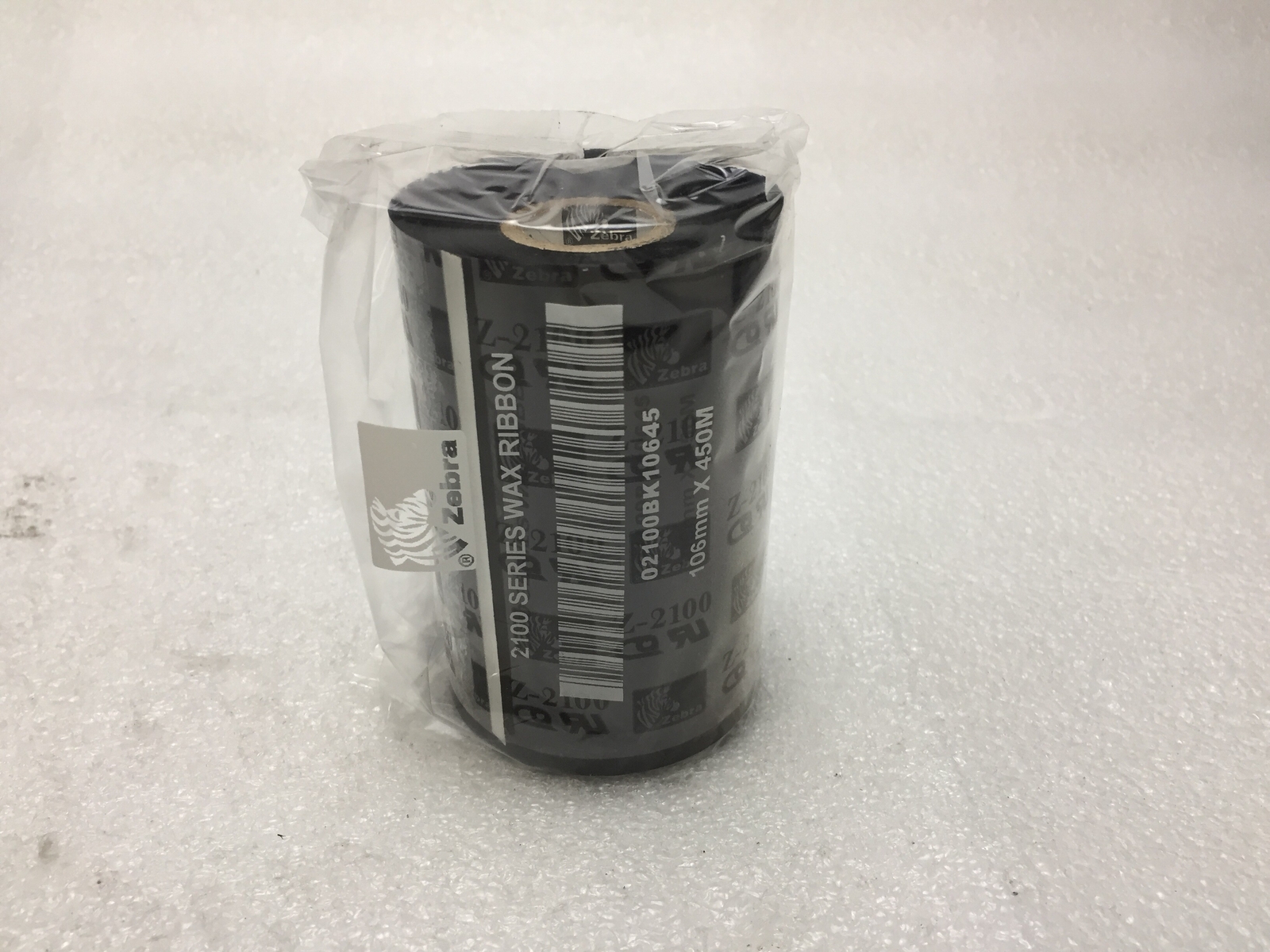 NEW Genuine Zebra Technologies 2100 Series Wax Ribbon 106mmx450m 02100BK10645