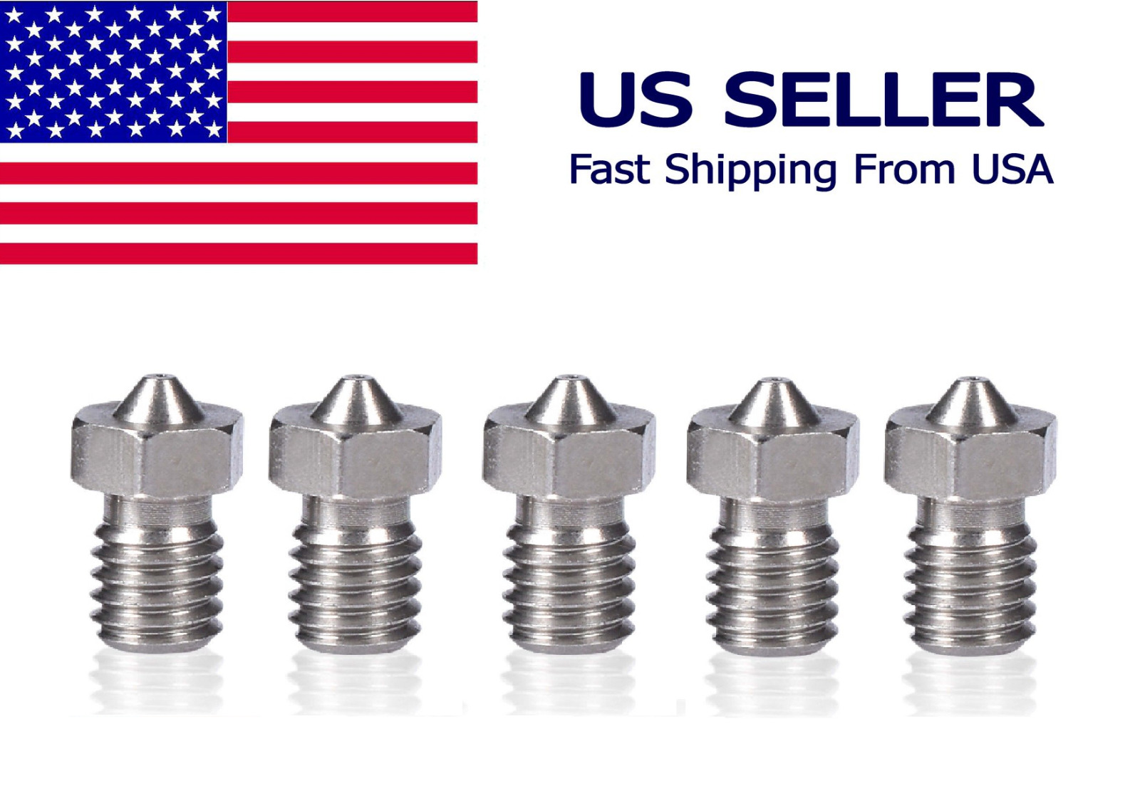 M6 Assorted Stainless Steel Nozzle Extruder Hotend 1.75mm Filament E-3D V5-V6