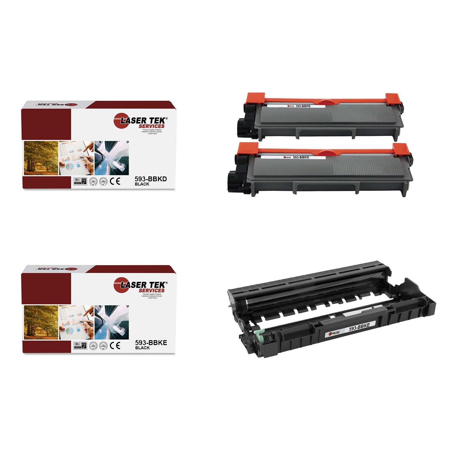3Pk LTS 593-BBKD 593-BBKE Compatible for Dell E310dw E514dw Toner and Drum Unit