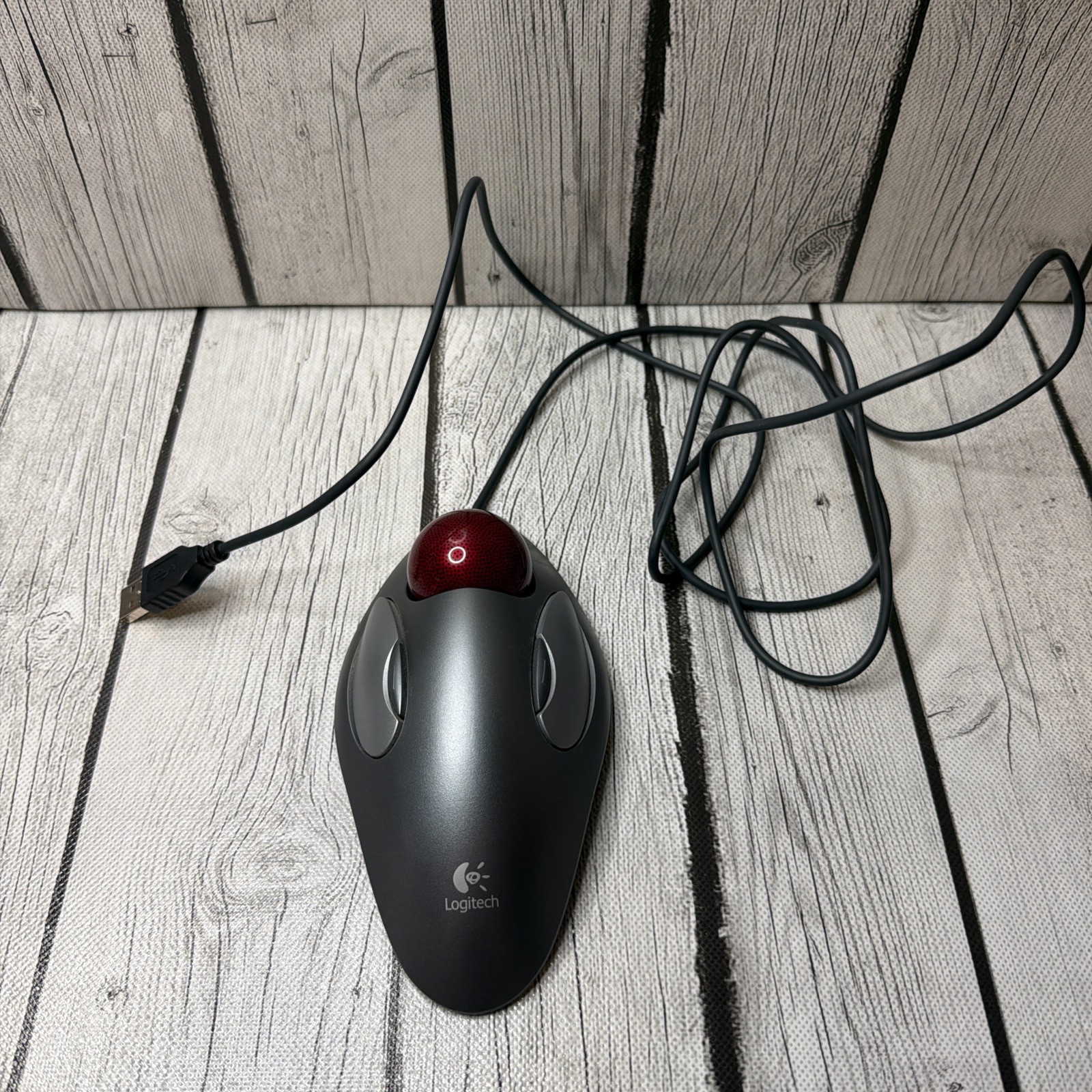 Logitech T-BC21 Trackman Marble Mouse USB Gray Trackball - Not Working