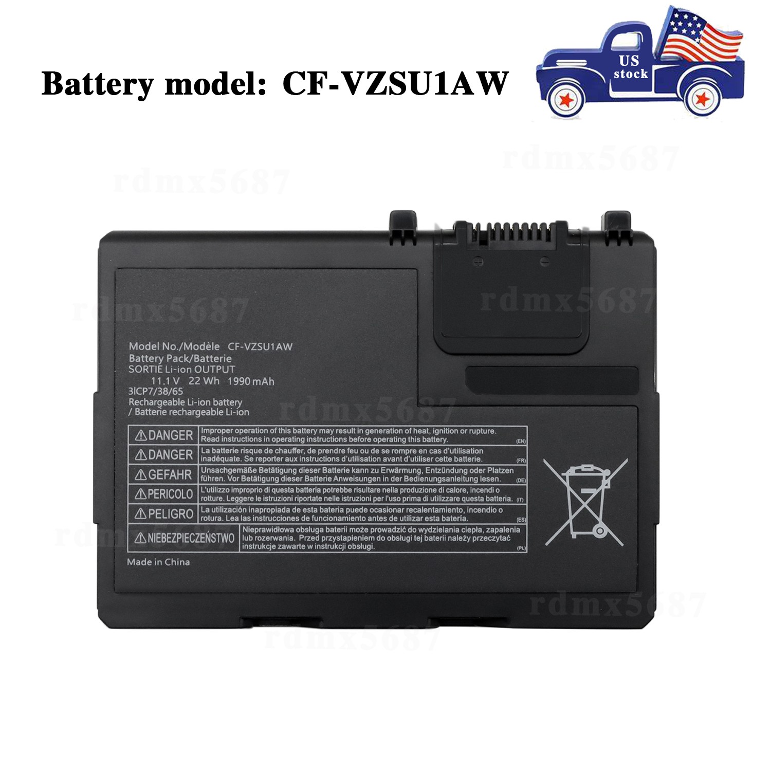 New 1990mAh CF-33 CF-VZSU1AW Battery for Panasonic Toughbook CF-33 CF33