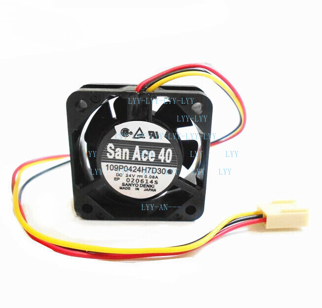 For SANYO 109P0424H7D30 A90L-0001-0441#X DC 24V 0.08A 40*40*15mm 3pin Fanuc fan