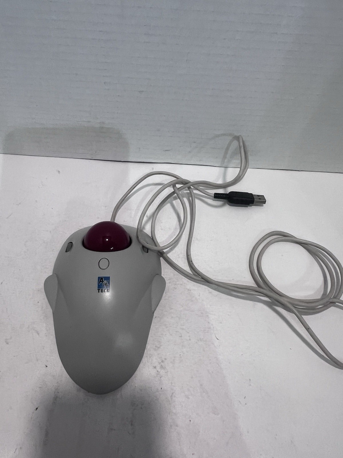 Vintage A4 Tech Red Track Ball Mouse Model WWT-5E Giant Red Ball