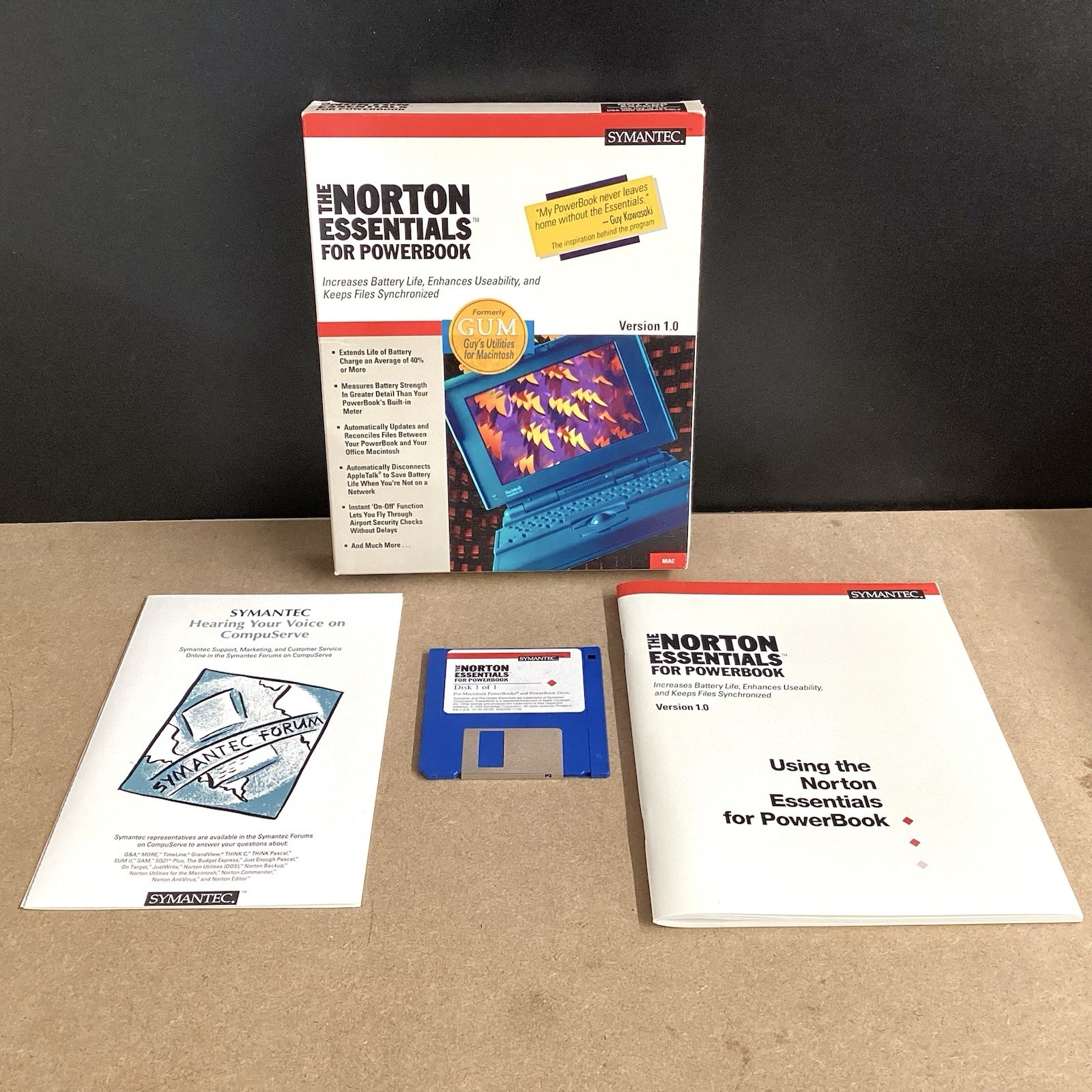The Norton Essentials for PowerBook Symantec Version 1.1 DEMO 1992 Macintosh