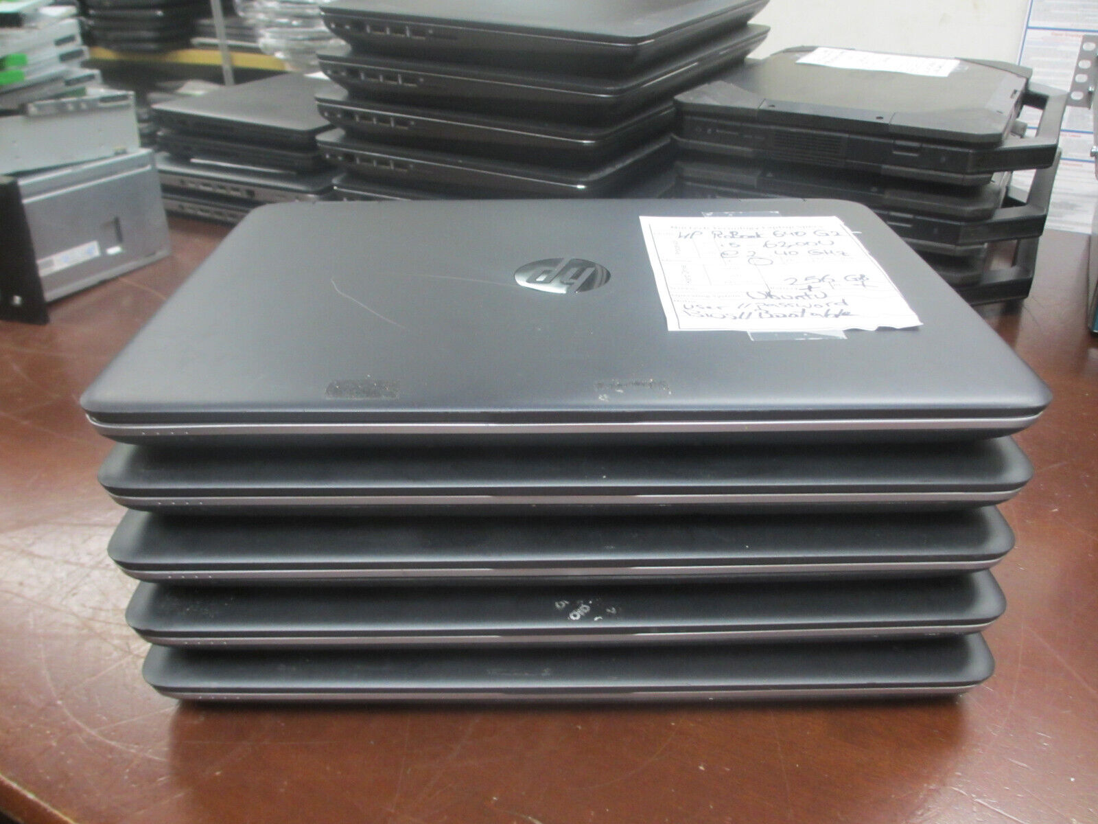 Lot of 5 HP ProBook 640 G2 i5-6300U 2.40GHz 8GB 256GB Ubuntu Laptop w/ AC/BIOS