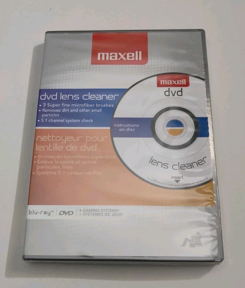 Maxell DVD Lens Cleaner DVD-LC – Cleans DVD Players, PS2/PS3, Xbox 360