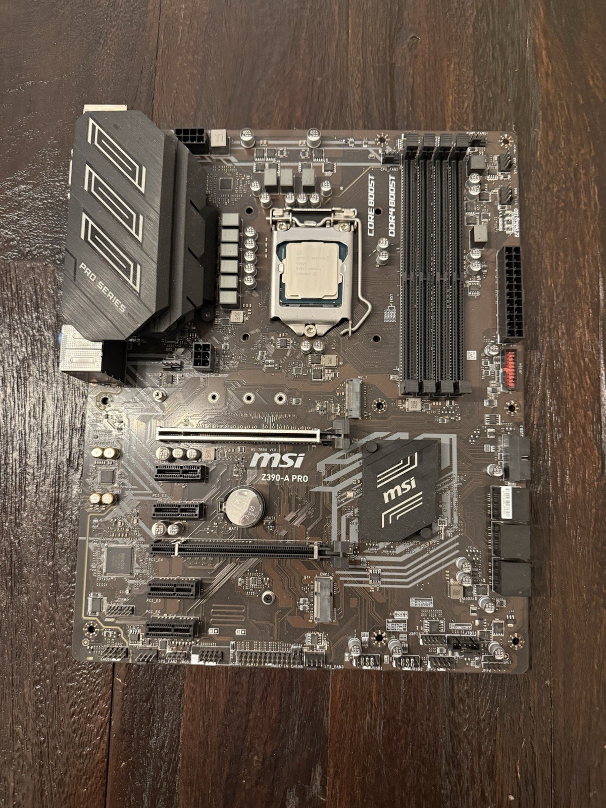 MSI Z390-A Pro Intel Motherboard W/ Intel Pentium G5420, io shield *FAST SHIP*