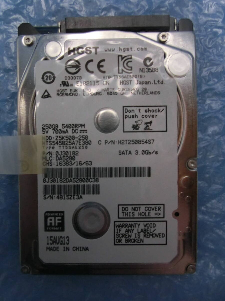 [Used] HGST HTS545025A7E380 250GB/8MB 6331 hours used Management number:C128