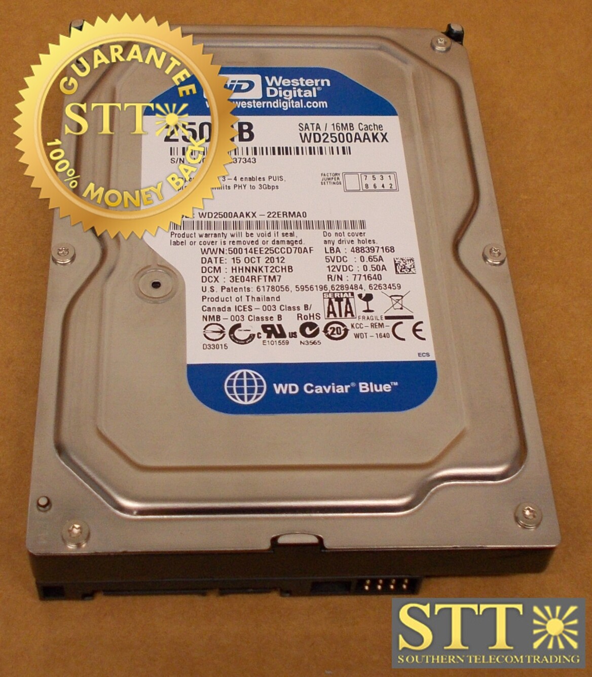 WD2500AAKX-22ERMA0 WESTERN DIGITAL 250GB 7200 RPM 16MB CACHE SATA III 3.5" HD