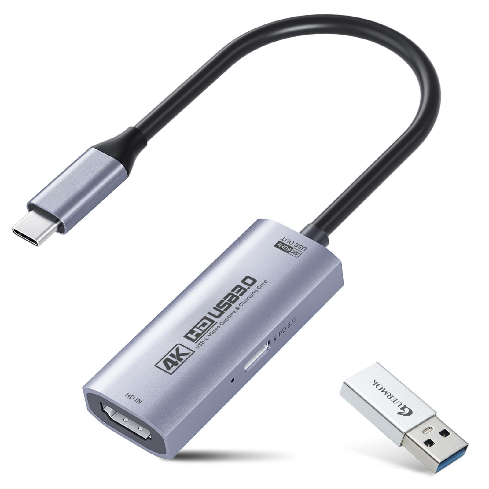 4K HDMI Video Capture Card USB 3.0 60FPS PD 100W Silver