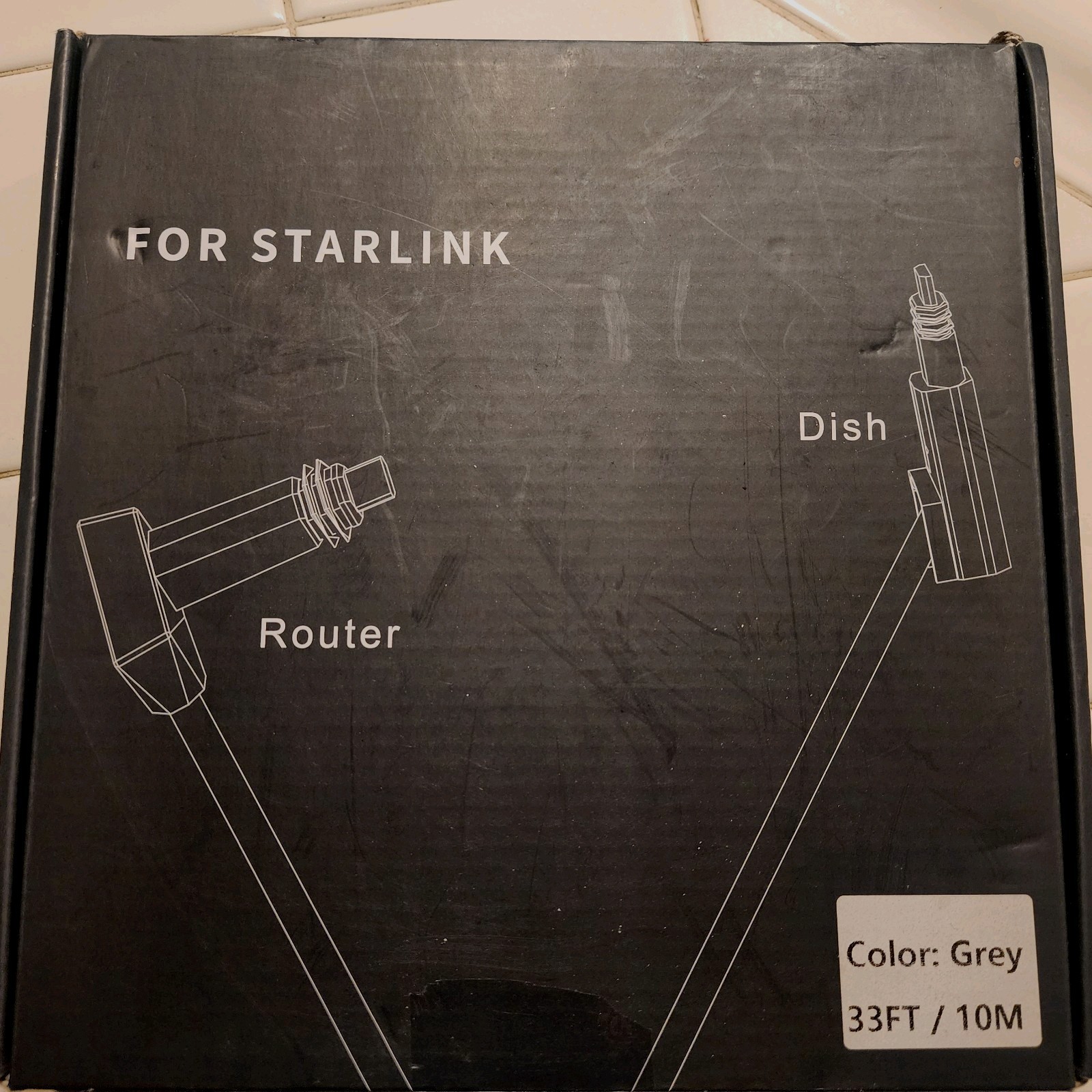 33FT Internet Replacement Cable Line For Starlink Rectangular Satellite V2 - NEW