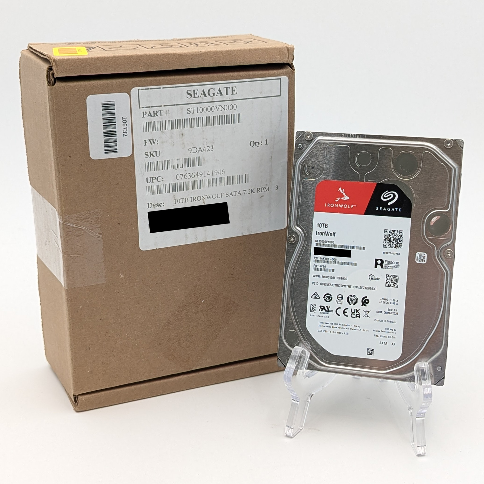 Seagate IronWolf 10TB SATA 3.5" 7200RPM Internal Desktop Drive (ST10000VN000)