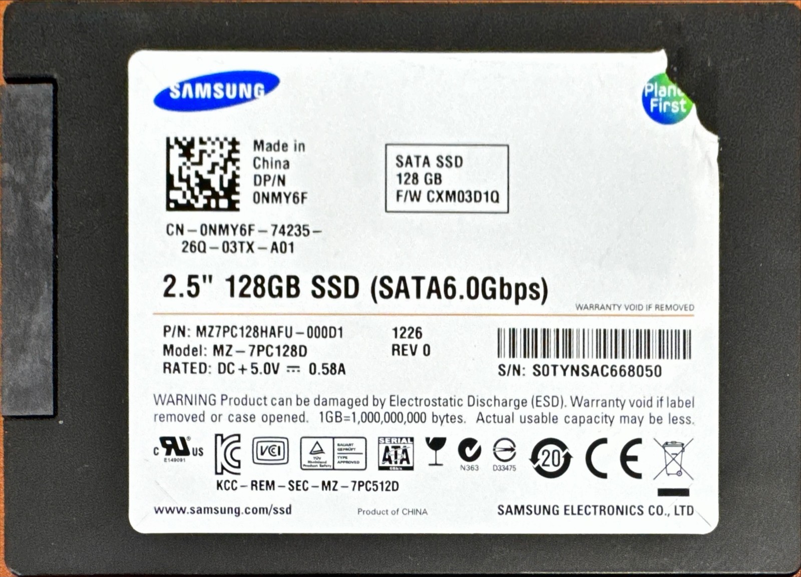 Samsung PM830 128GB 2.5" 7mm SATA SSD