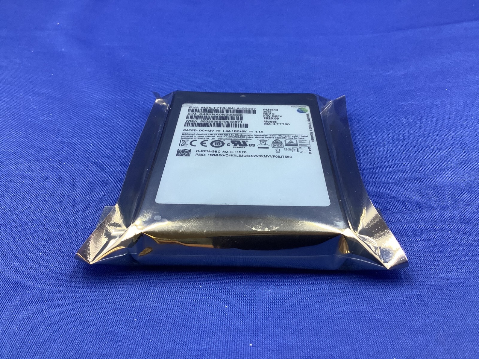 MZ-ILT7T60 SAMSUNG PM1643 7.68TB SAS 12Gb/s 2.5" Enterprise Internal SSD