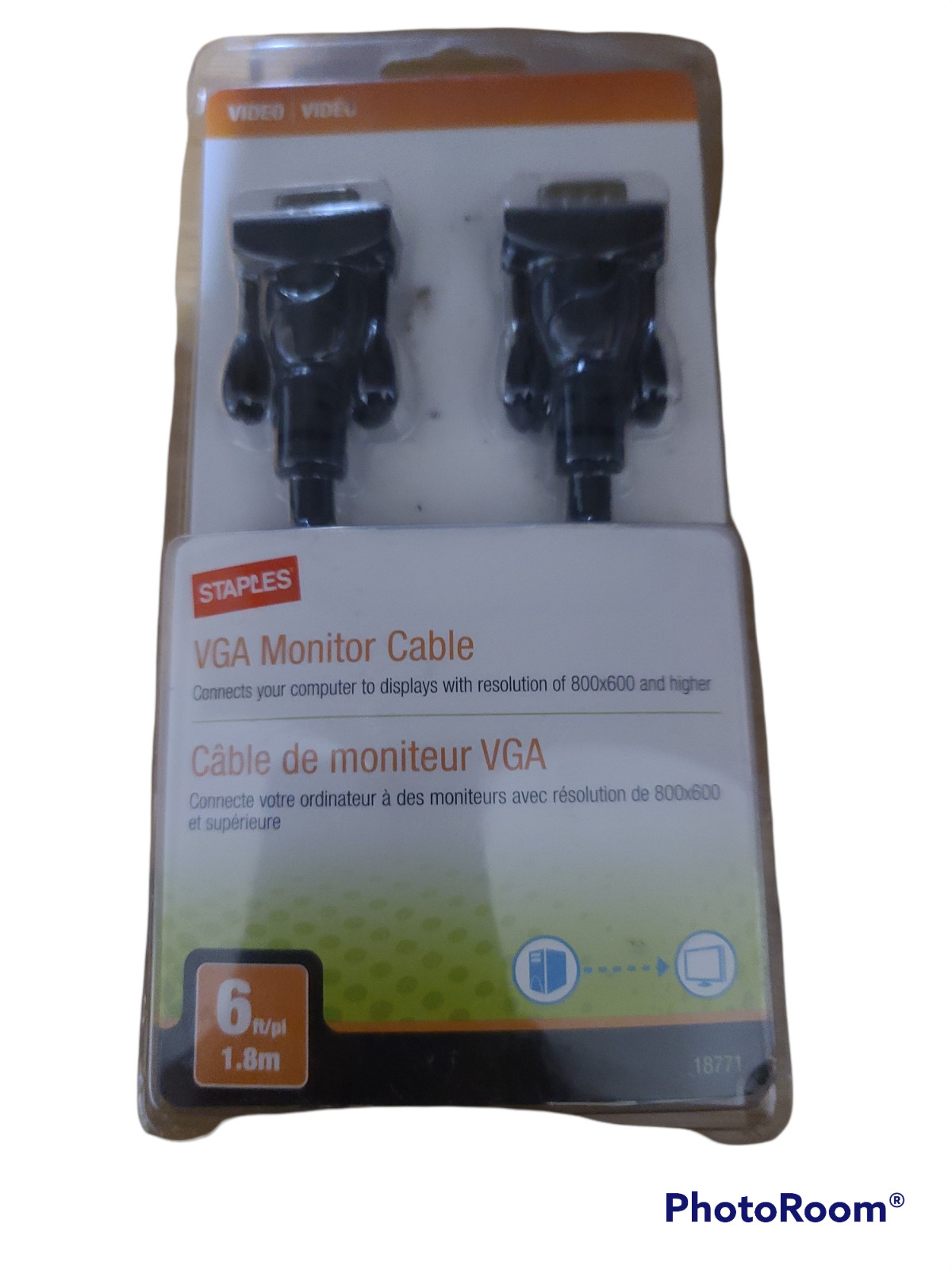 Staples 6ft Male to Male VGA Monitor Cable #18771
