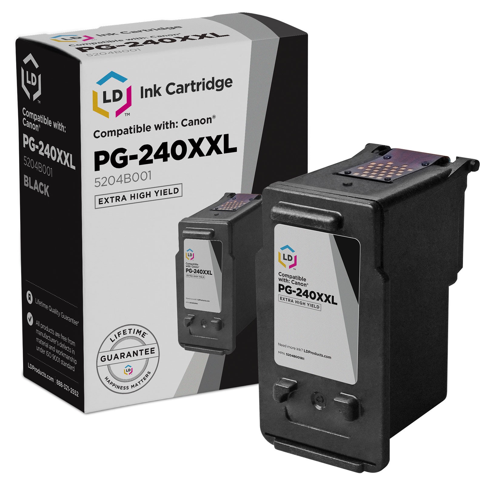 LD Replacement for Canon PG-240XXL / 5204B001 Extra High Yield BLK Cartridge