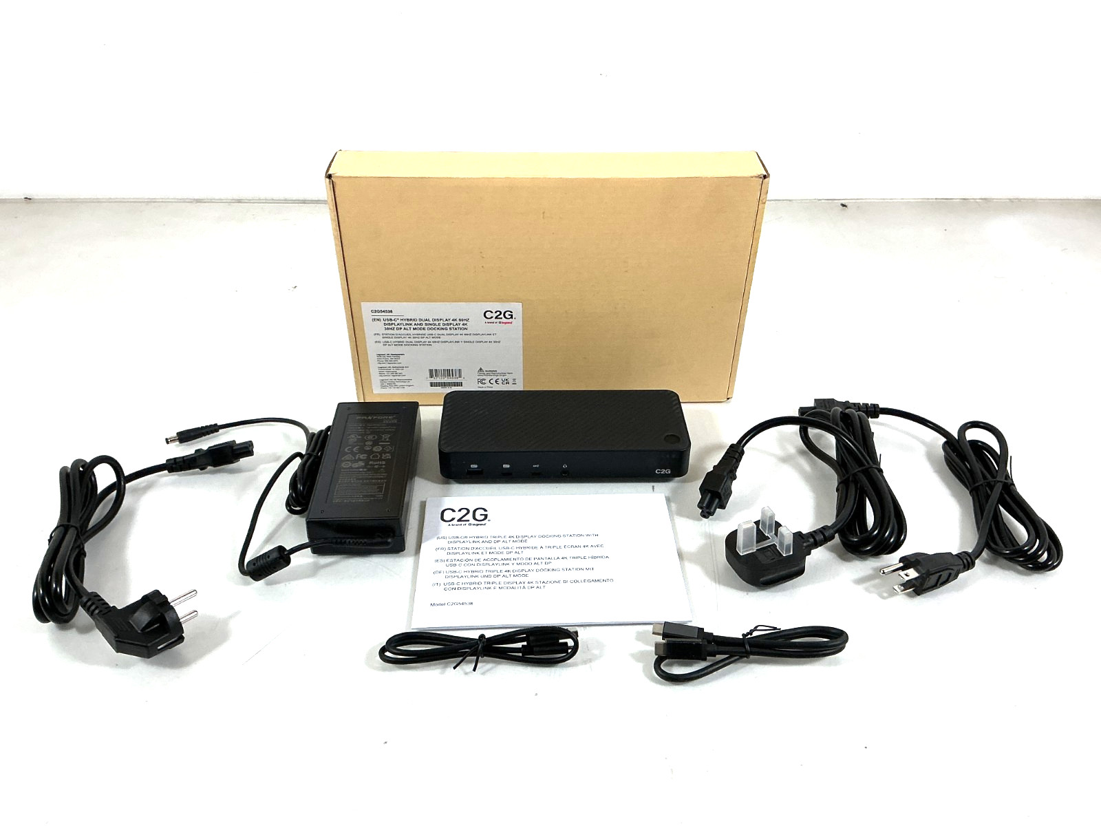 C2G Universal USB-A USB-C Hybrid Dock 130W Dual 4K HDMI DP - C2G54538