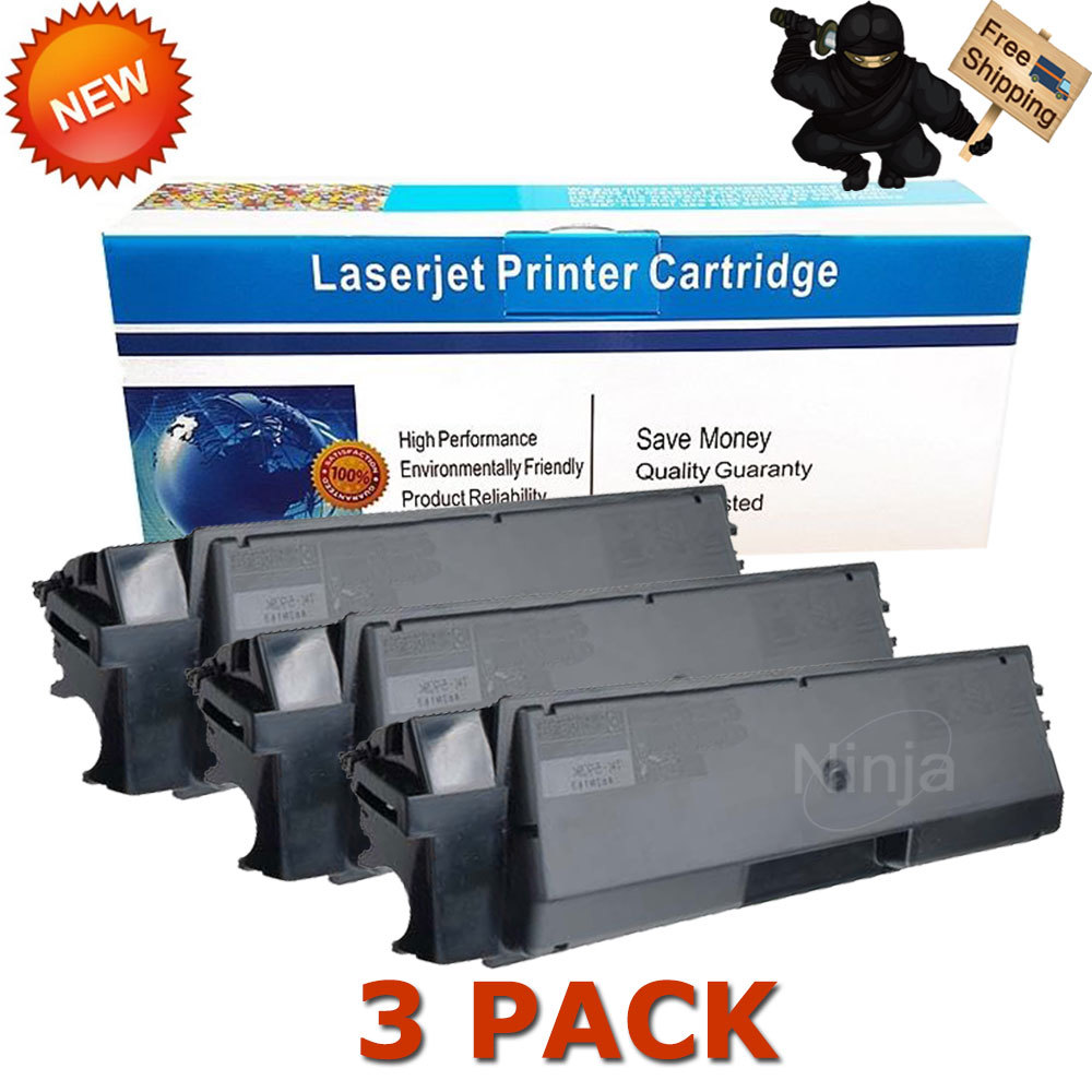 3PK Compatible TK-592K Black Toner Cartridges For Kyocera Mita FS-C2026 FS-C2126