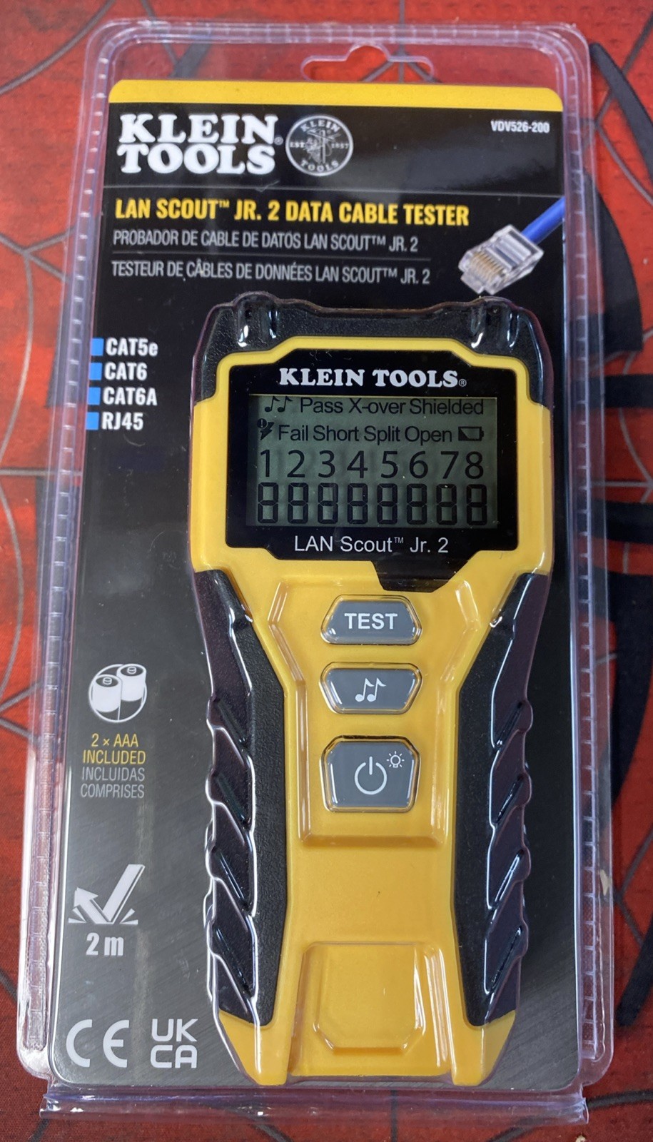 Klein Tools LAN Scout Jr. 2 Data Cable Tester VDV526-200 New Sealed (SPG066489)