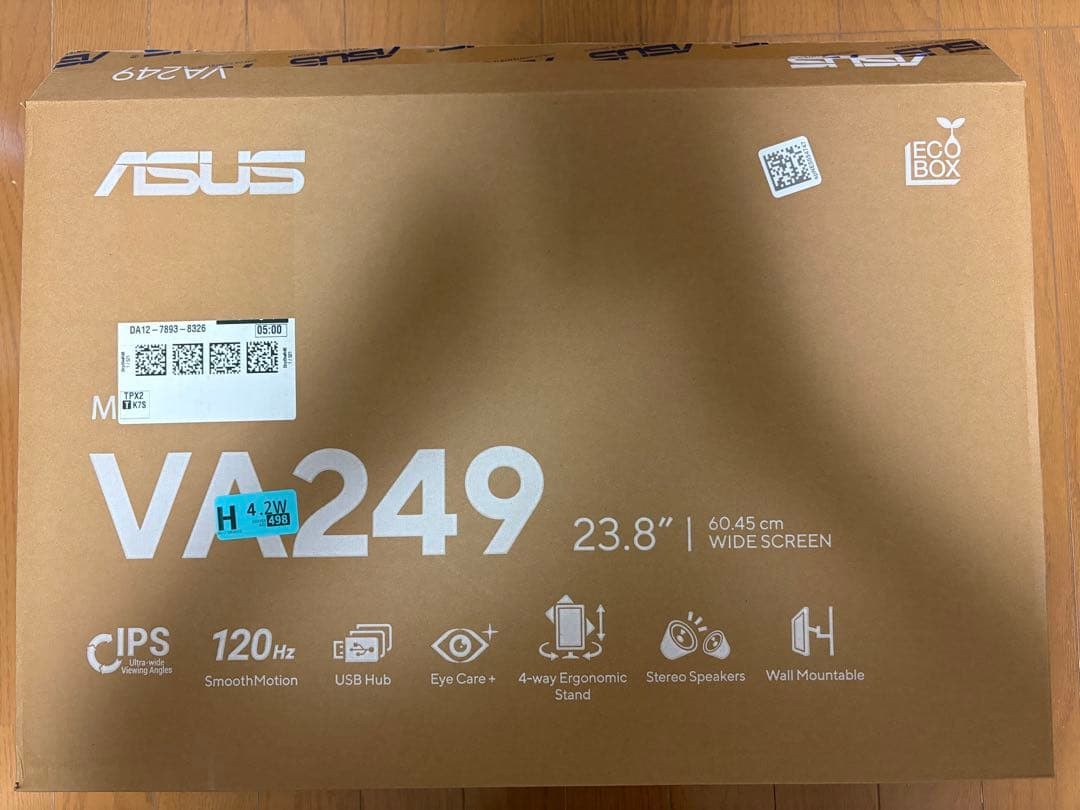 ASUS VA249QGS 23.8 Inch IPS Monitor 120Hz Refresh Rate USB Hub Mint