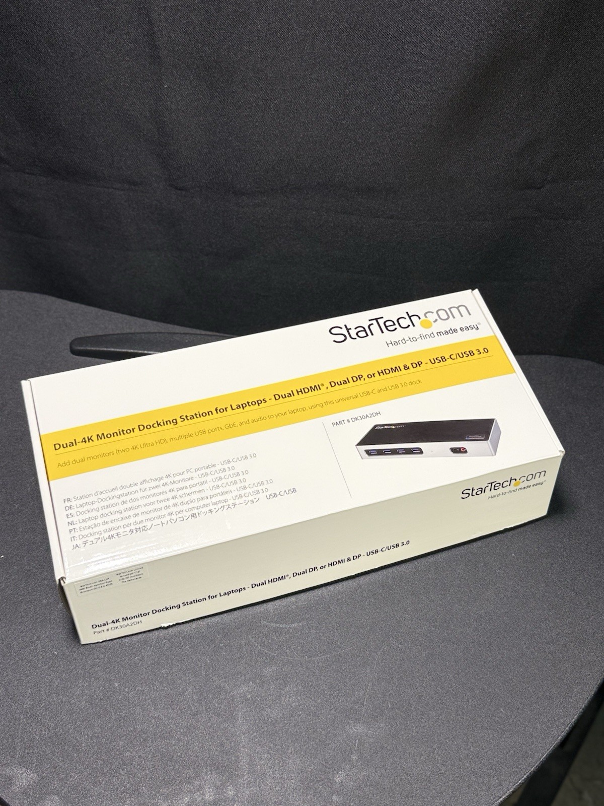 StarTech Dual-4K Monitor Docking Station For Laptops DK30A2DH With Box
