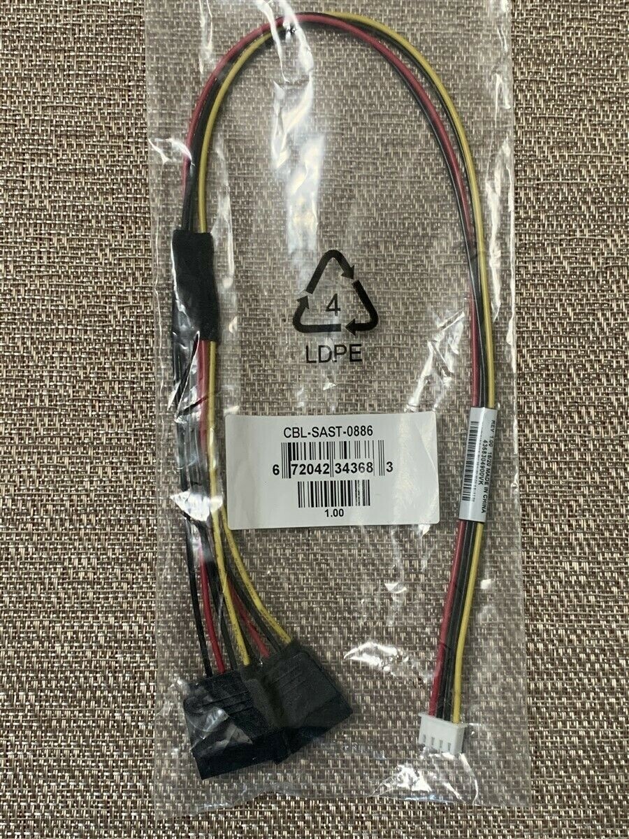 Supermicro CBL-SAST-0886 Cable SATA 15pin x2 to 4pin /P2.5, 40CM 16 inches