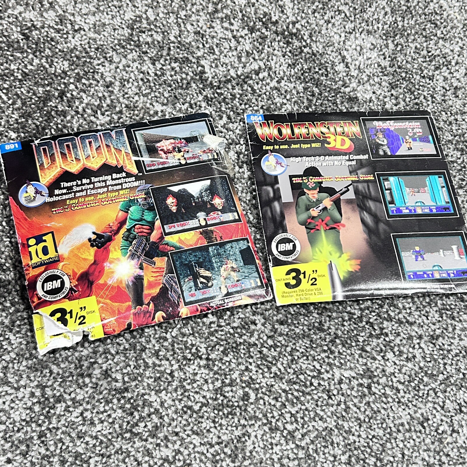 DOOM Wolfenstein SHAREWARE ID SOFTWARE 1994 on 3.5" Floppy Disks Sealed New 🔥
