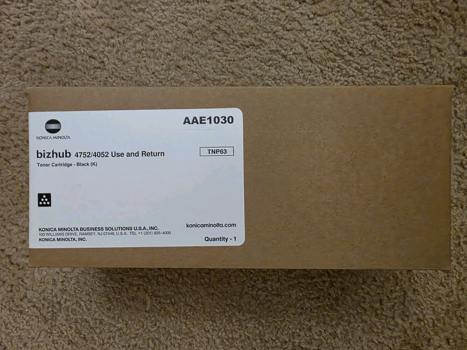 Genuine Konica Minolta TNP63 BizHub 4752/4052 Black Toner Cartridge AAE1030