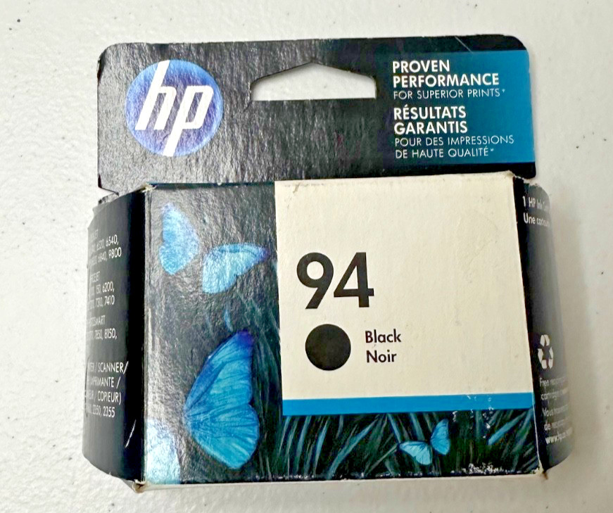 Genuine HP 94 Black C8765WN Ink Cartridge Deskjet Officejet EXP April 2020