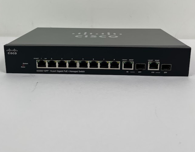Cisco SG300-10PP 10-Port Gigabit PoE+ Managed Switch 8x PoE+ 62W SG300-10PP-K9