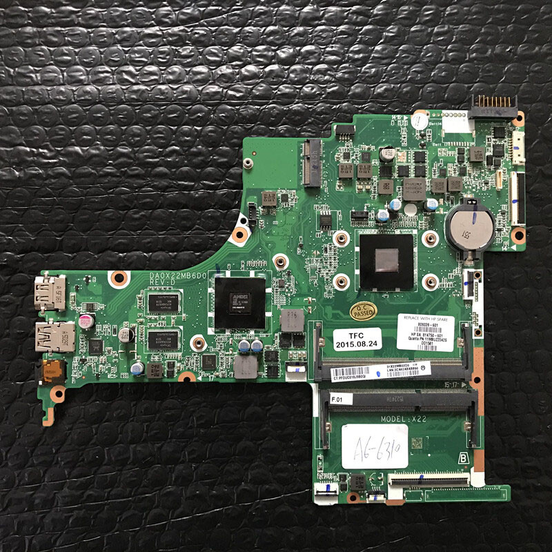 For HP 15-AB Motherboard A6-6310 DA0X22MB6D0 809339-601/ 809339-001/ 809339-501