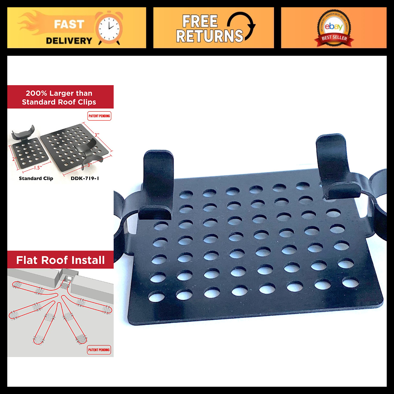 Large Roof Heat Cable Clips, 2-Cradle Design, 10 Pack for Snow & Ice Prevention
