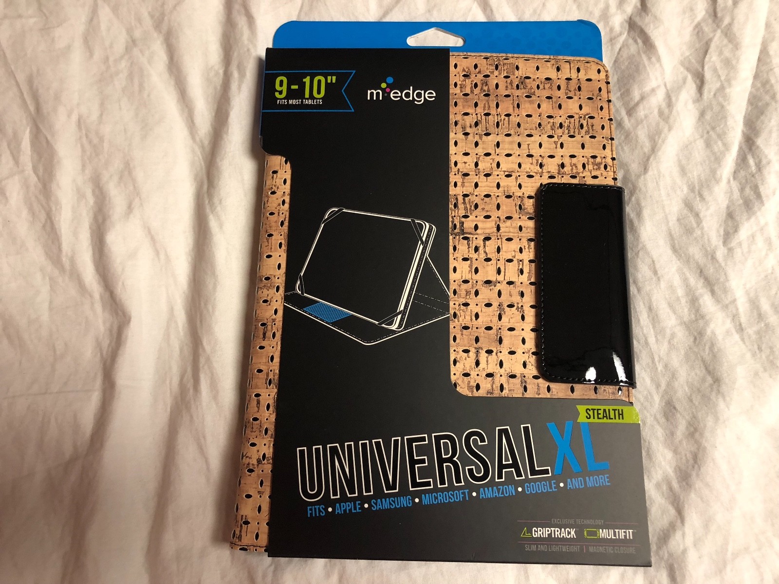 M-Edge Universal XL Stealth Tablet Case Fits 9-10" Tablets Tan Cork Black NEW