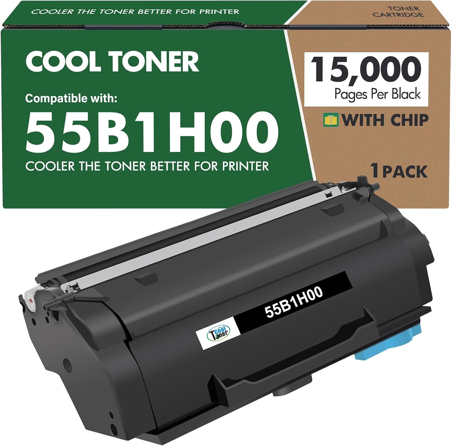 55B1H00 55B1000 Black Toner Cartridge for Lexmark MS431 & MX431 Series Printers