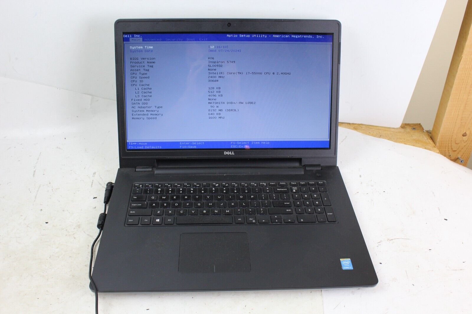 AS IS PARTS Dell Inspiron 5749 i7 8GB RAM NO HDD