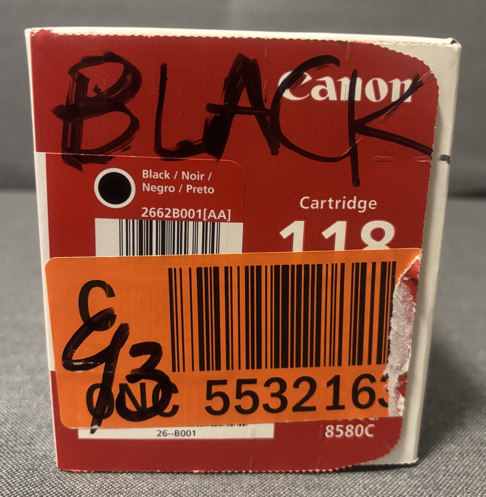 New Genuine Canon 118 Black Toner Cartridge for LBP7200C/7660C