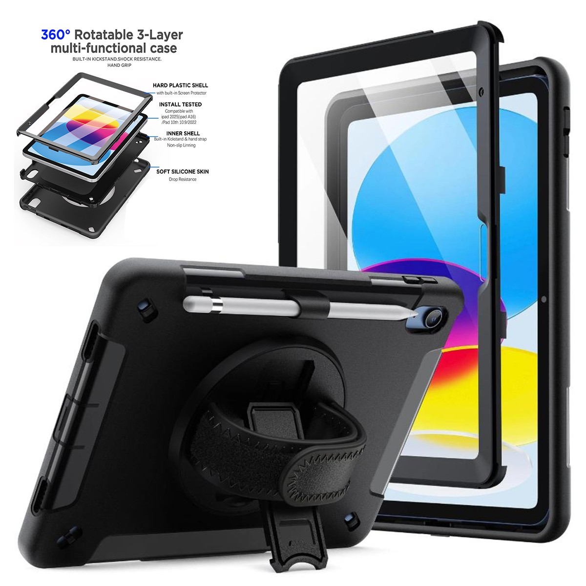 For Apple iPad A16 A3354 A3355 A3356 2025 Case Shockproof Heavy Duty Stand Cover