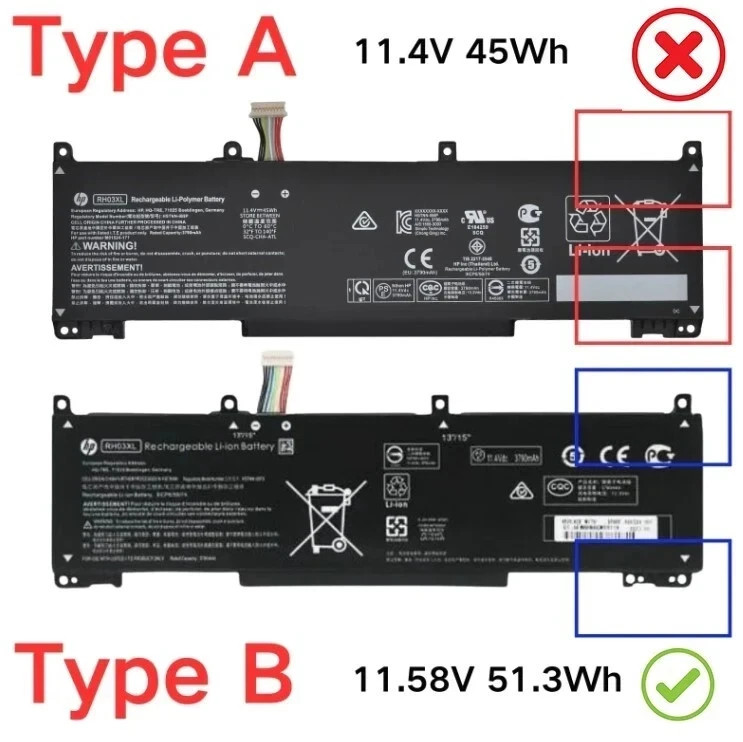 New Genuine 51.3Wh RH03XL Battery For HP EliteBook 640 G9 G10 Series HSTNN-LB9D